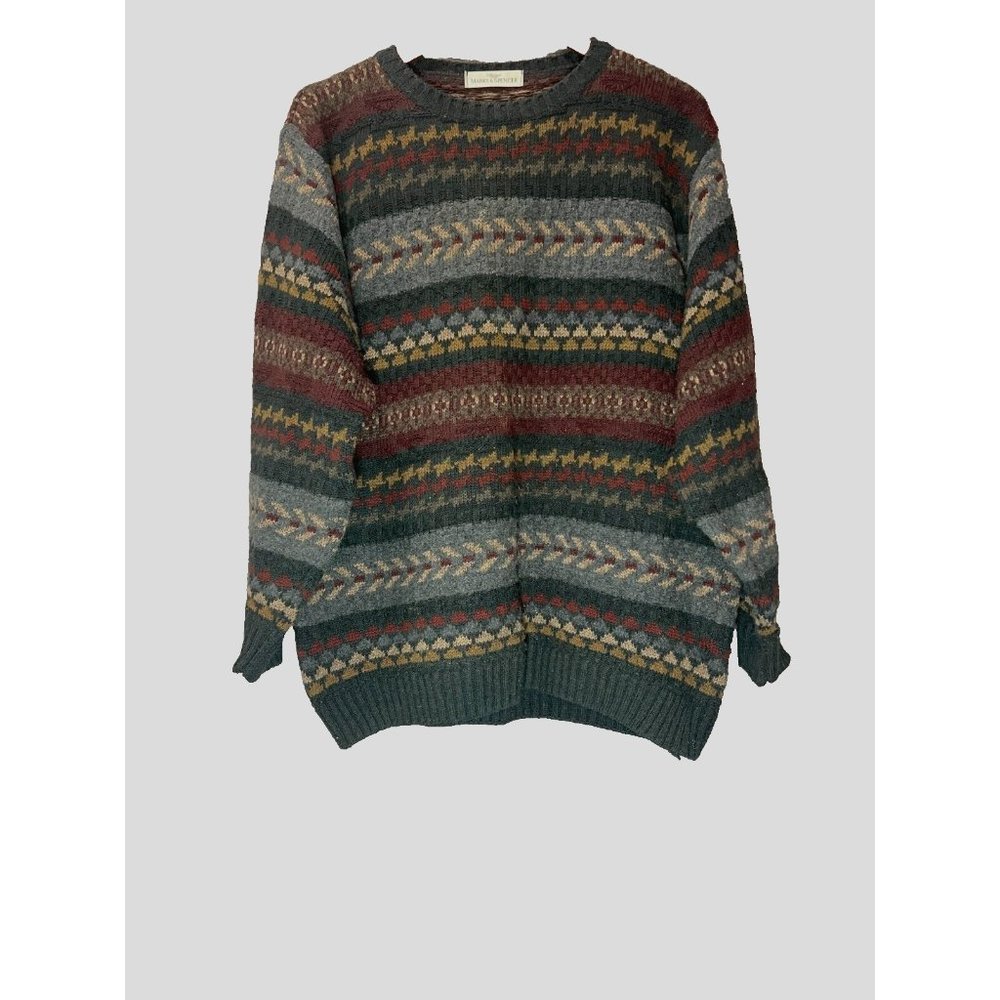 Mark & Spencer Sweater Men EU 3  Crew Neck Printed Long Sleeve 18% Wool